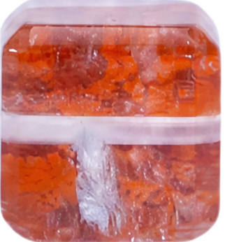 Red Garden Quartz Cube Bead